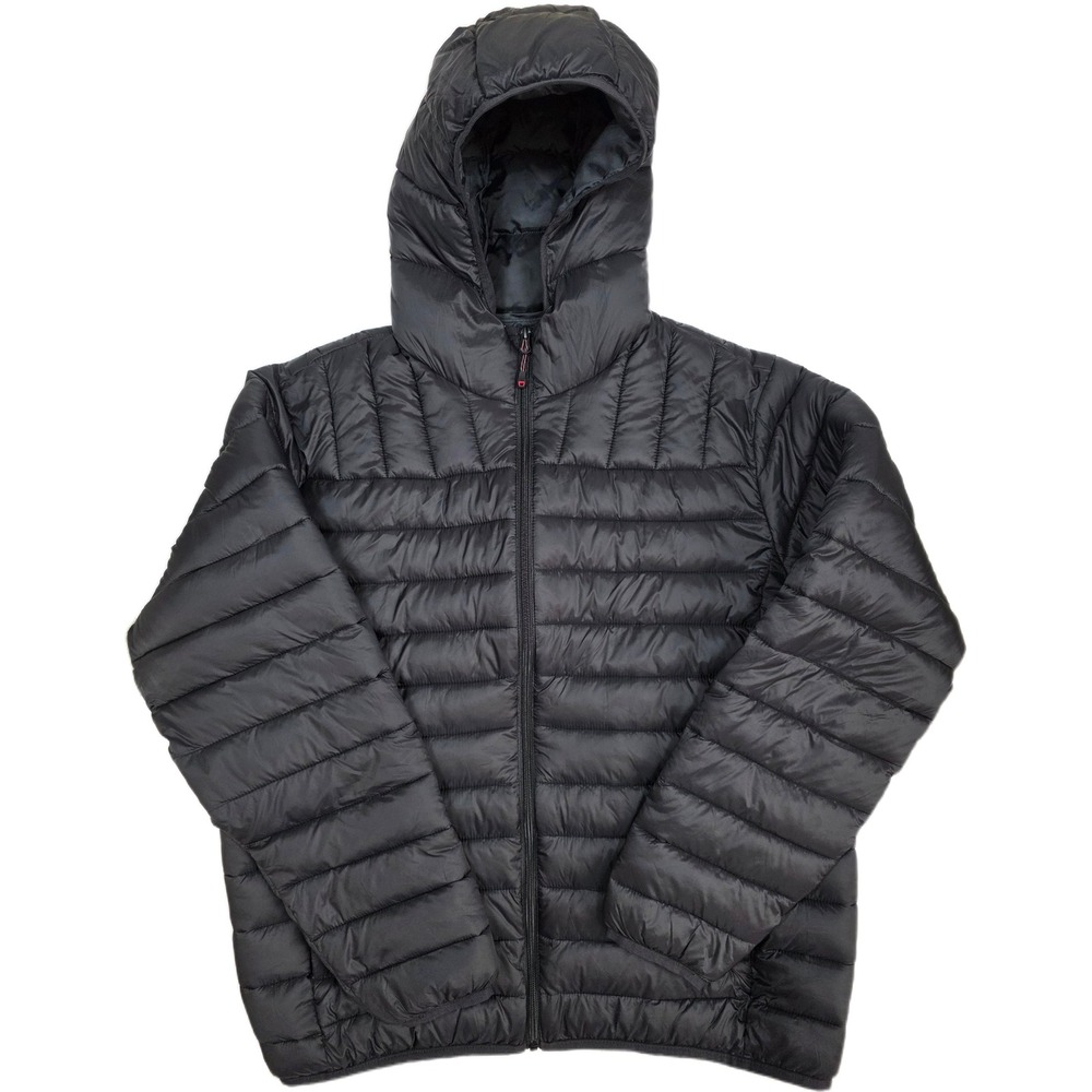 Men's L Hawke & Co Black Performance Hooded Puffer Jacket
